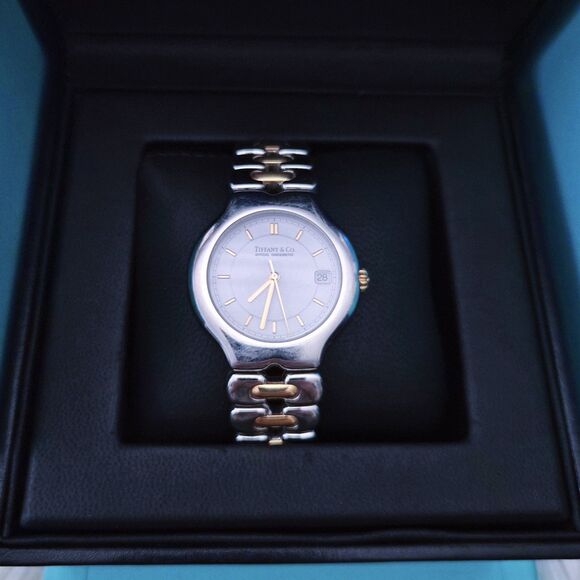 RARE Tiffany & Co. Automatic TESORO 18k Stainless Steel 2-Tone Quartz Watch 36mm main image 15